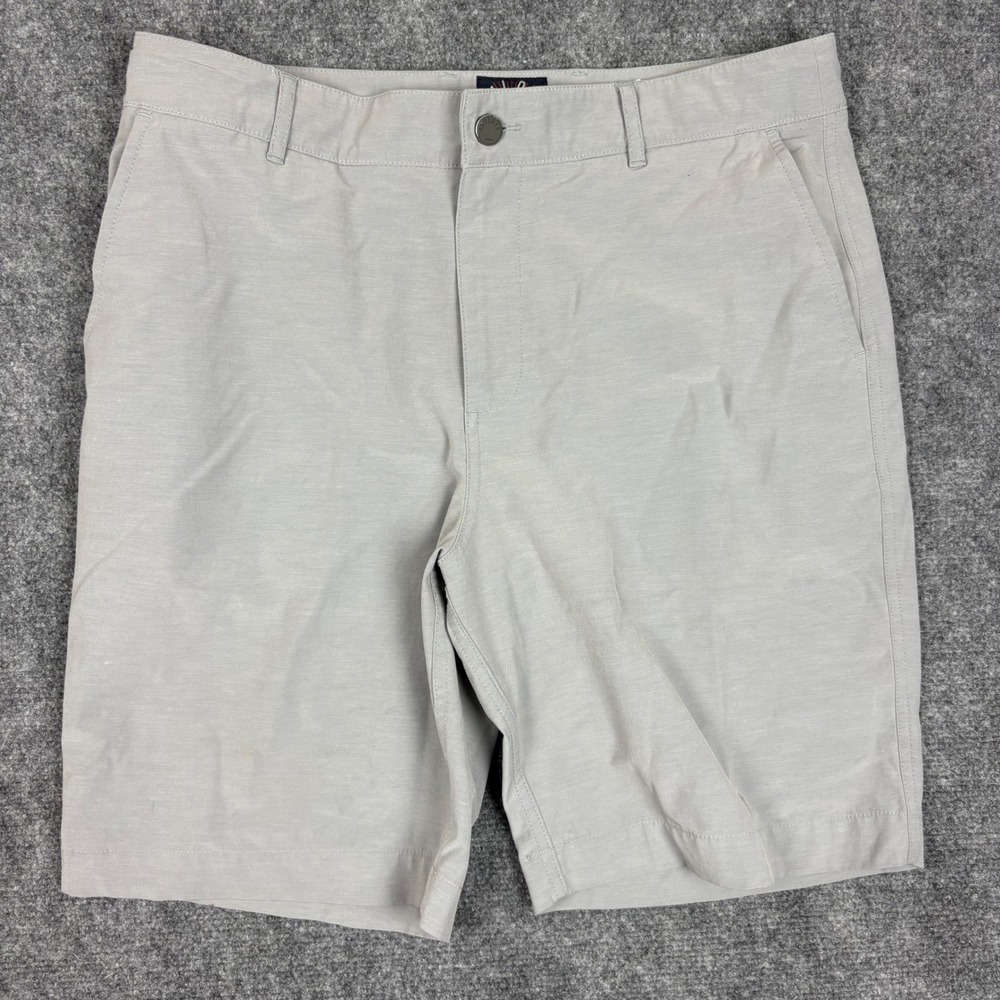 Faherty All Day Shorts Mens 33 Light Grey Hybrid Performance Stretch MSC0012